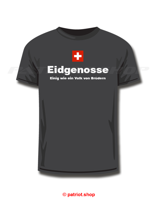T-Shirt <br><b>CH <br>Eidgenosse <br>Einig wie ein Volk von Brüdern</b> - Image 2