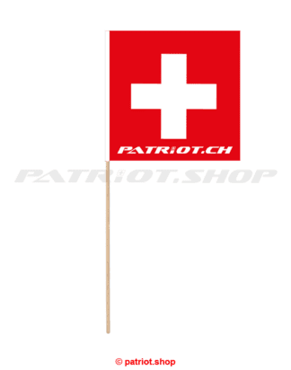 Stockfahne <br>PATRIOT <br><b>PATRIOT.CH</b><br> 30x30cm
