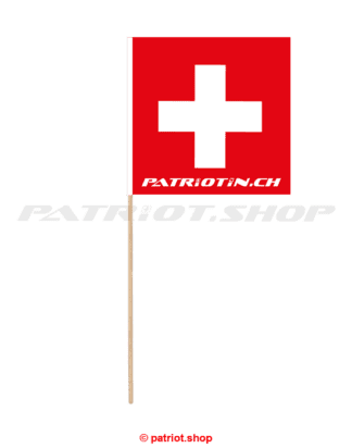 Stockfahne <br>PATRIOT <br><b>PATRIOTIN.CH</b><br> 30x30cm