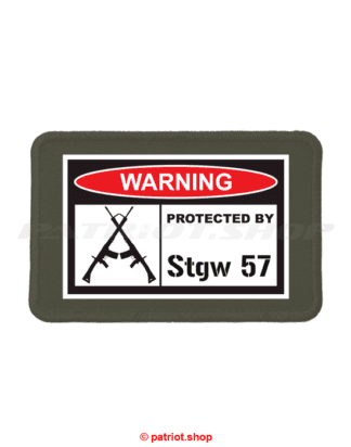 Patch <br><b>WARNING <br>PROTECTED BY <br>Stgw 57</b>