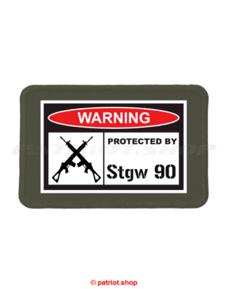Patch <br><b>WARNING <br>PROTECTED BY <br>Stgw 90</b>