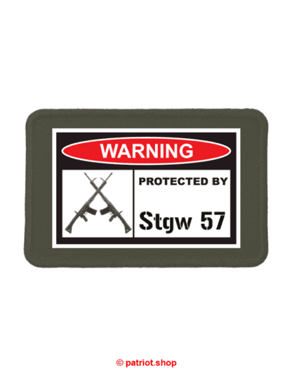 Patch <br><b>WARNING <br>PROTECTED BY <br>Stgw 57 real</b>