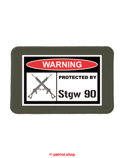 Patch <br><b>WARNING <br>PROTECTED BY <br>Stgw 90 real</b>