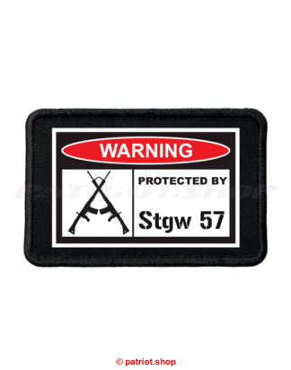 Patch <br><b>WARNING <br>PROTECTED BY <br>Stgw 57</b>