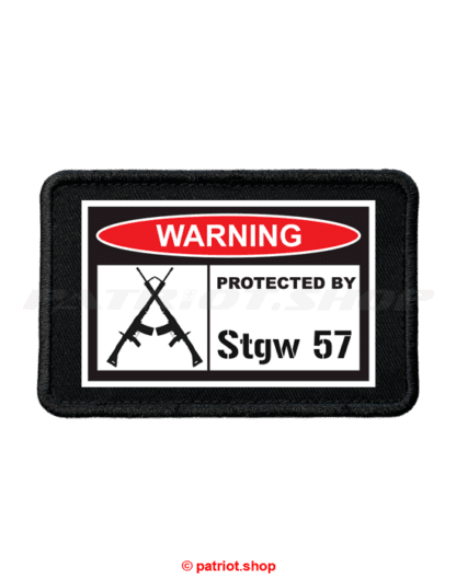 Patch <br><b>WARNING <br>PROTECTED BY <br>Stgw 57</b>