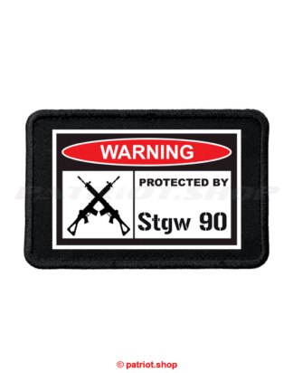 Patch <br><b>WARNING <br>PROTECTED BY <br>Stgw 90</b>