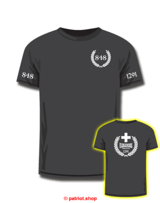 T-Shirt KOMBI <br><b>Kranz 848 </b>seitlich <br><b>Kranz EIDGENOSS </b>Rücken <br><b>848 1291 </b>Ärmel