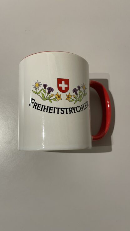 Tasse <br><b>FREIHEITSTRYCHLER </b><br>Auf beiden Seiten Logo klein