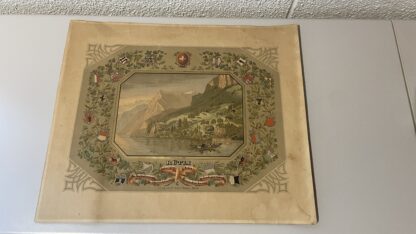 Bild <br><b>Lithografie Rütli (Geheiligter Boden) um 1885 Golddruck Top!</b>