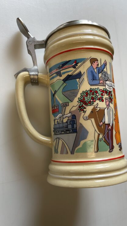 Bierkrug <br><b>Bierkrug mit Zinndeckel - 700 Jahre Eidgenossenschaft <br>Deckel abgebrochen</b> - Image 4