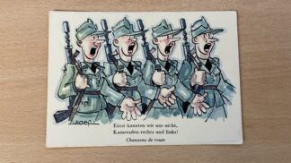 Militär <br><b>Schweizer Armee Militär Postkarte Comic Einst kannten wir uns nicht</b>
