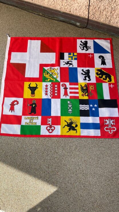 Fahne <br><b>Schweizer Fahne mit Kantone, Swiss Flag, Top Zustand!</b>