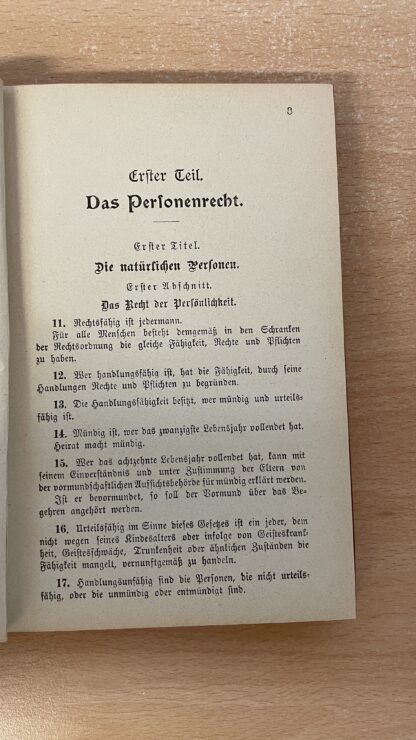 Buch <br><b>Schweizerisches Zivilgesetzbuch von 1907</b> - Image 4