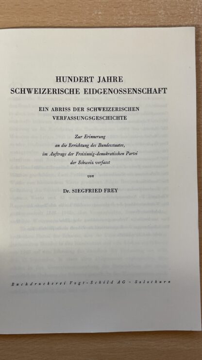 Buch <br><b>Schweizerische Eidgenossenschaft, 100 Jahre</b> - Image 2