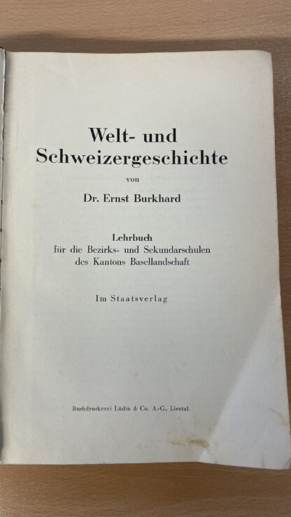 Buch <br><b>Welt- und Schweizergeschichte, Dr.Burkhard</b> - Image 2