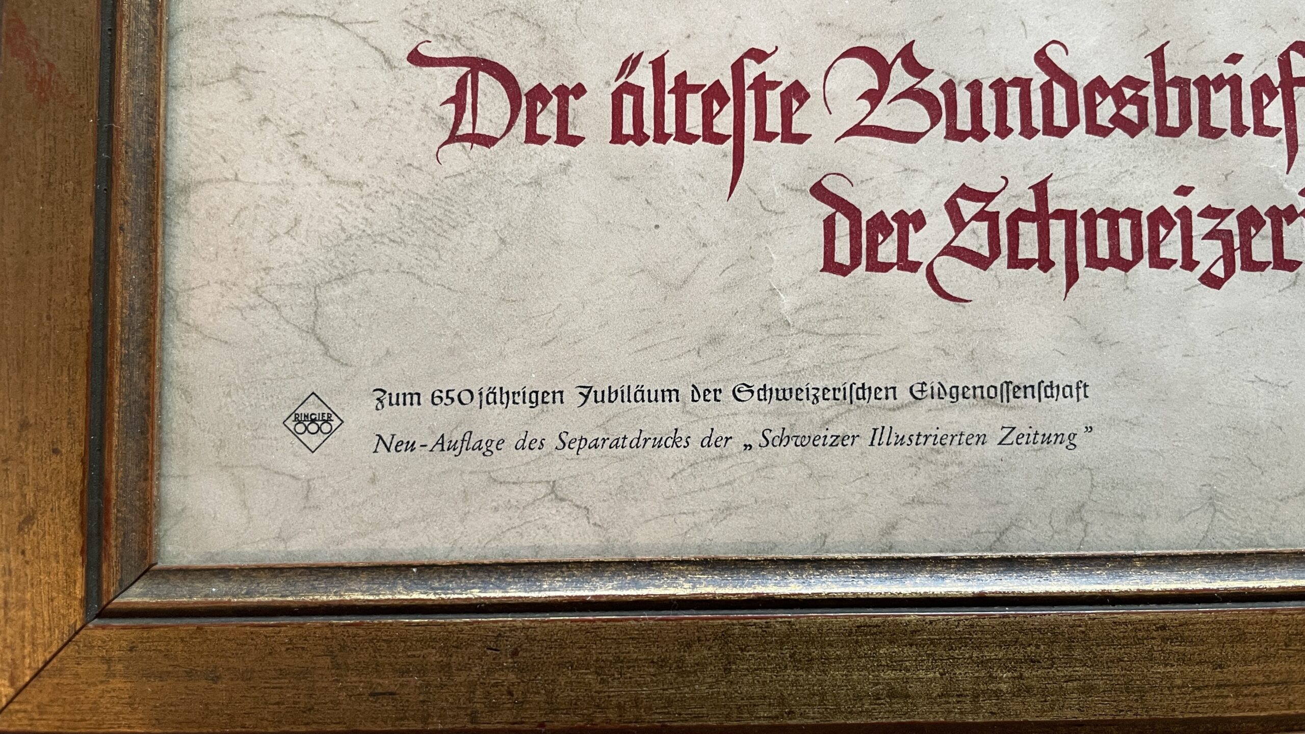 Antik <br><b>Bundesbrief 1291 Faksimile Druck,Top Zustand, Rarität!</b> - Image 3