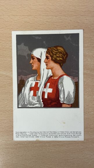 Antik <br><b>Alte Postkarte Schweizerisches Rotes Kreuz</b>