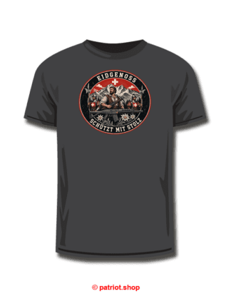 T-Shirt <br><b> EIDGENOSS <br> SCHÜTZT MIT STOLZ</b>