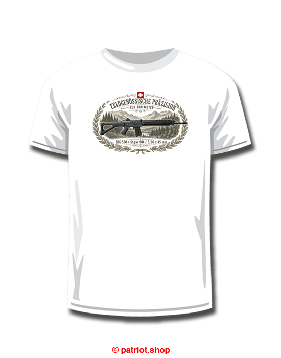 T-Shirt <br><b> EIDGENÖSSISCHE <br> PRÄZISION <br>300m </b><br>SIG 550 - Image 4