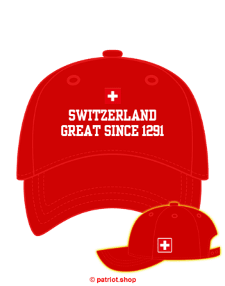 Cap <br><b>CH <br>SWITZERLAND <br>GREAT SINCE 1291 </b><br>Seitendruck <br>CH weisser Rand