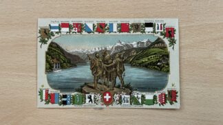 Antik <br><b>Alte Ansichtskarte Rütlischwur Wappen - Prägedruck</b>