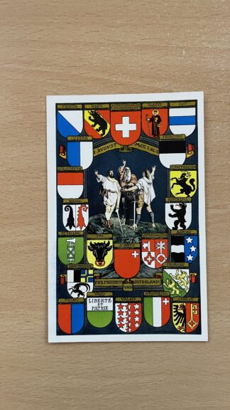 Antik <br><b>Ansichtskarte Schweiz Wappen Rütlischwur</b>