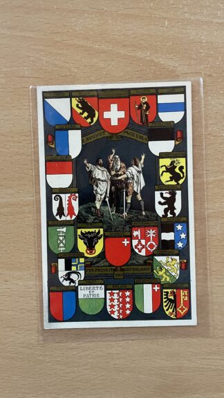 Antik <br><b>Ansichtskarte Schweiz Wappen Rütlischwur</b>