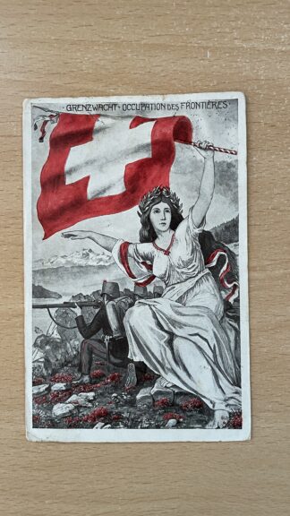 Antik <br><b>Postkarte Grenzwacht Treue Wacht 1914</b>