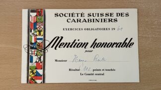 Antik <br><b>Ehrenmeldung Schweizer Schützen Obligatorisch 1961</b>